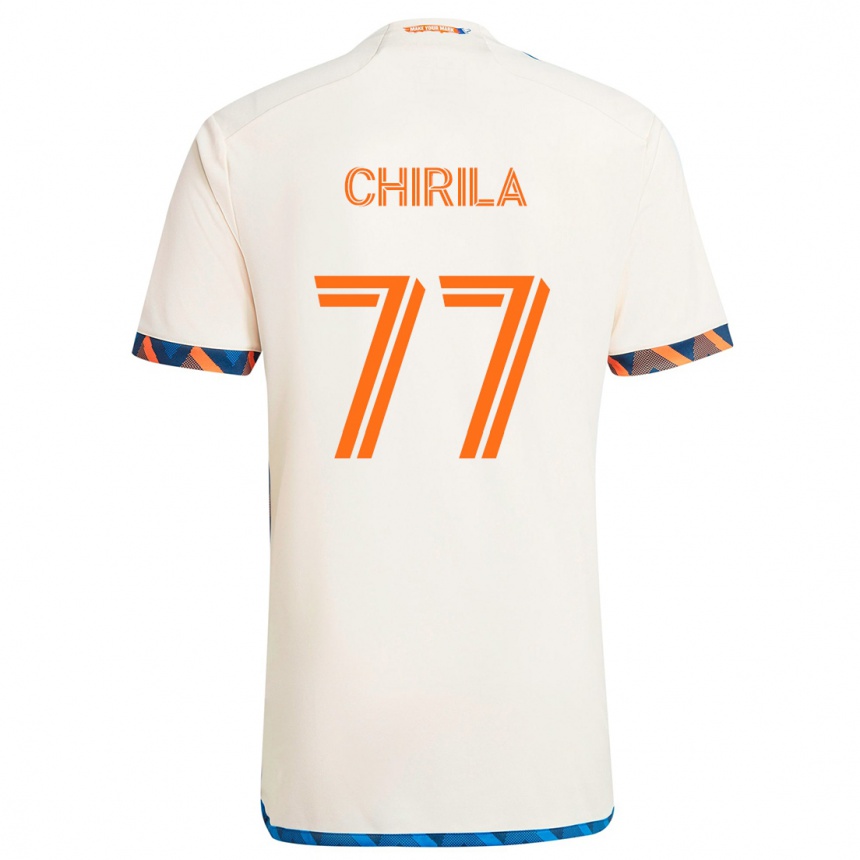 Niño Fútbol Camiseta Stefan Chirila #77 Blanco Naranja 2ª Equipación 2024/25 Perú