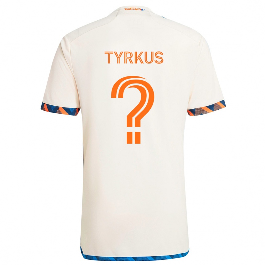 Niño Fútbol Camiseta Illia Tyrkus #0 Blanco Naranja 2ª Equipación 2024/25 Perú