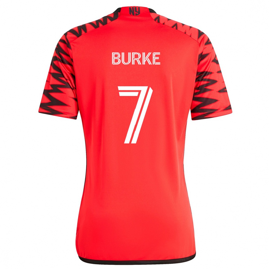 Niño Fútbol Camiseta Cory Burke #7 Rojo Negro Blanco 2ª Equipación 2024/25 Perú