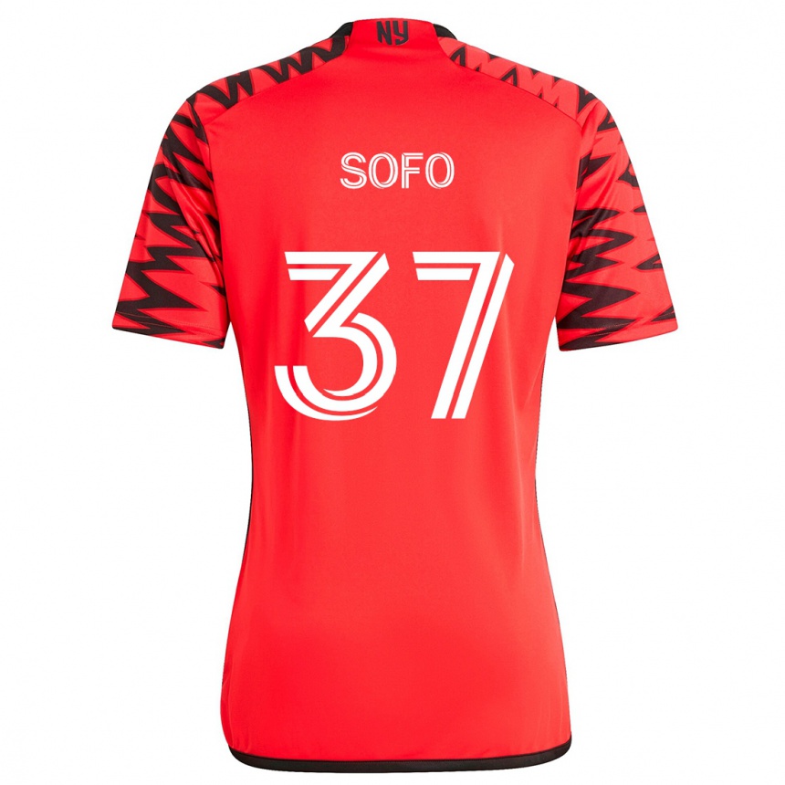 Niño Fútbol Camiseta Mohammed Sofo #37 Rojo Negro Blanco 2ª Equipación 2024/25 Perú