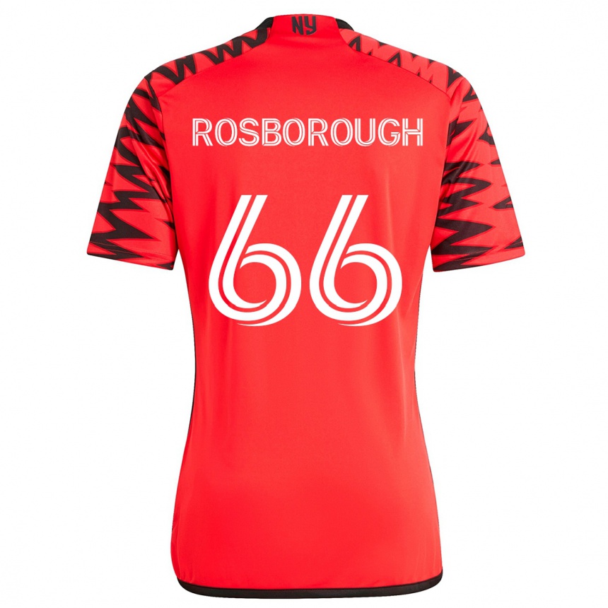 Niño Fútbol Camiseta Tanner Rosborough #66 Rojo Negro Blanco 2ª Equipación 2024/25 Perú