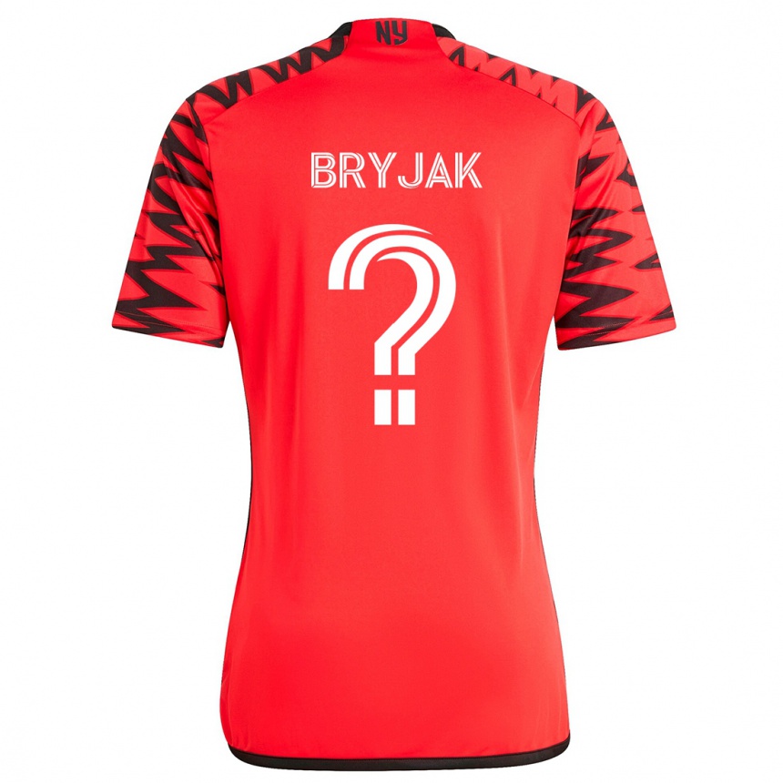 Niño Fútbol Camiseta Jeffrey Bryjak #0 Rojo Negro Blanco 2ª Equipación 2024/25 Perú