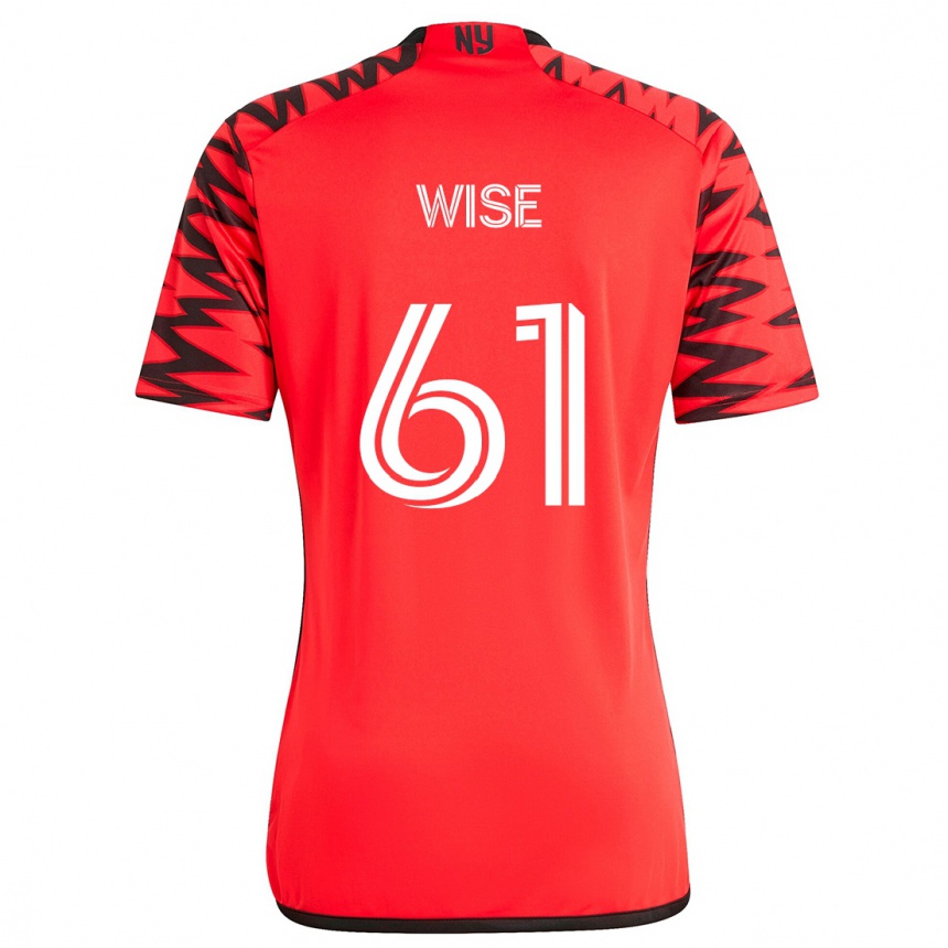 Niño Fútbol Camiseta Henry Wise #61 Rojo Negro Blanco 2ª Equipación 2024/25 Perú