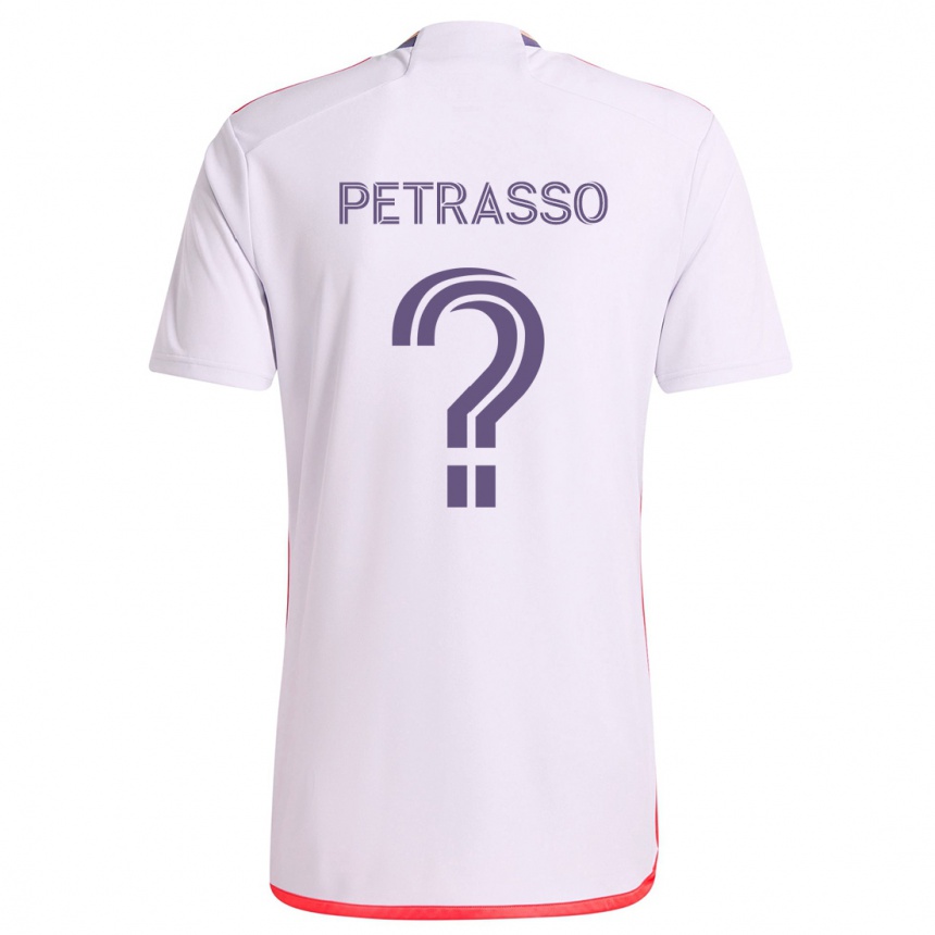 Niño Fútbol Camiseta Luca Petrasso #0 Blanco Rojo Púrpura 2ª Equipación 2024/25 Perú