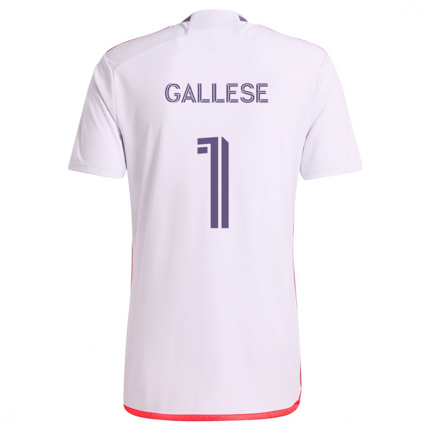 Niño Fútbol Camiseta Pedro Gallese #1 Blanco Rojo Púrpura 2ª Equipación 2024/25 Perú