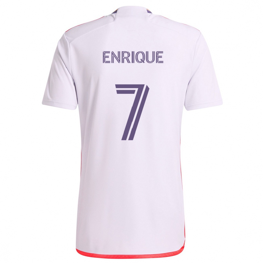 Niño Fútbol Camiseta Ramiro Enrique #7 Blanco Rojo Púrpura 2ª Equipación 2024/25 Perú