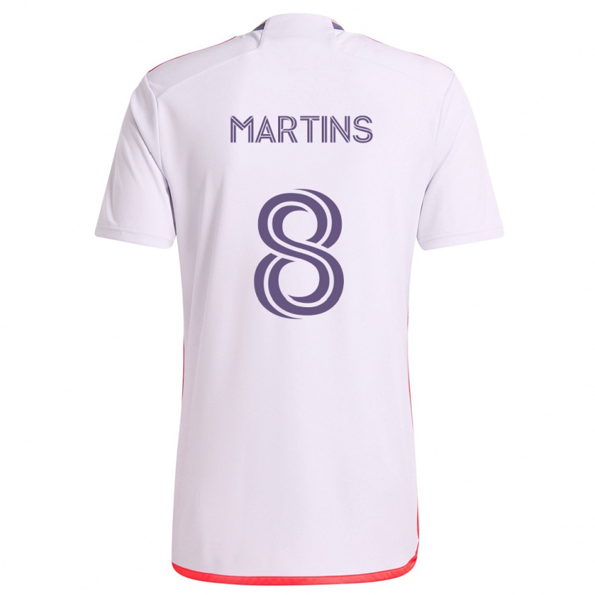 Niño Fútbol Camiseta Felipe Martins #8 Blanco Rojo Púrpura 2ª Equipación 2024/25 Perú