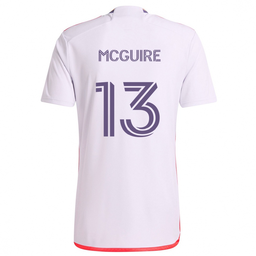 Niño Fútbol Camiseta Duncan Mcguire #13 Blanco Rojo Púrpura 2ª Equipación 2024/25 Perú