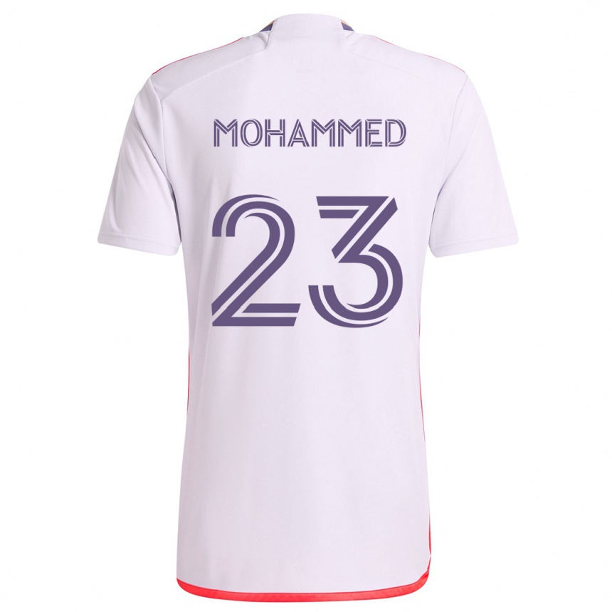 Niño Fútbol Camiseta Shak Mohammed #23 Blanco Rojo Púrpura 2ª Equipación 2024/25 Perú