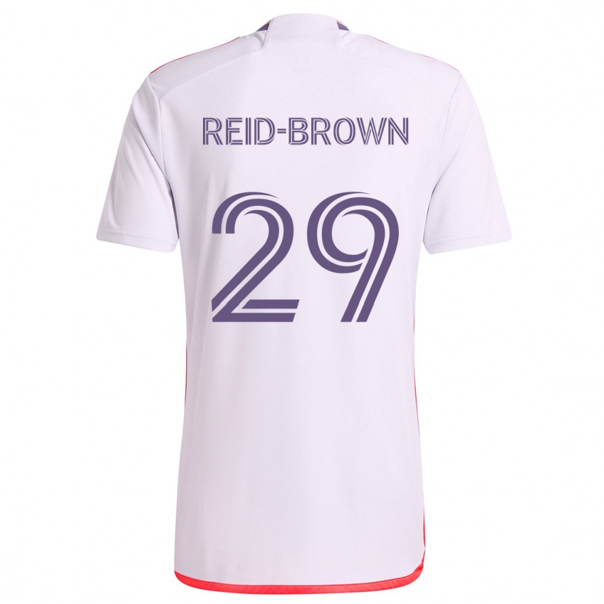 Niño Fútbol Camiseta Tahir Reid-Brown #29 Blanco Rojo Púrpura 2ª Equipación 2024/25 Perú