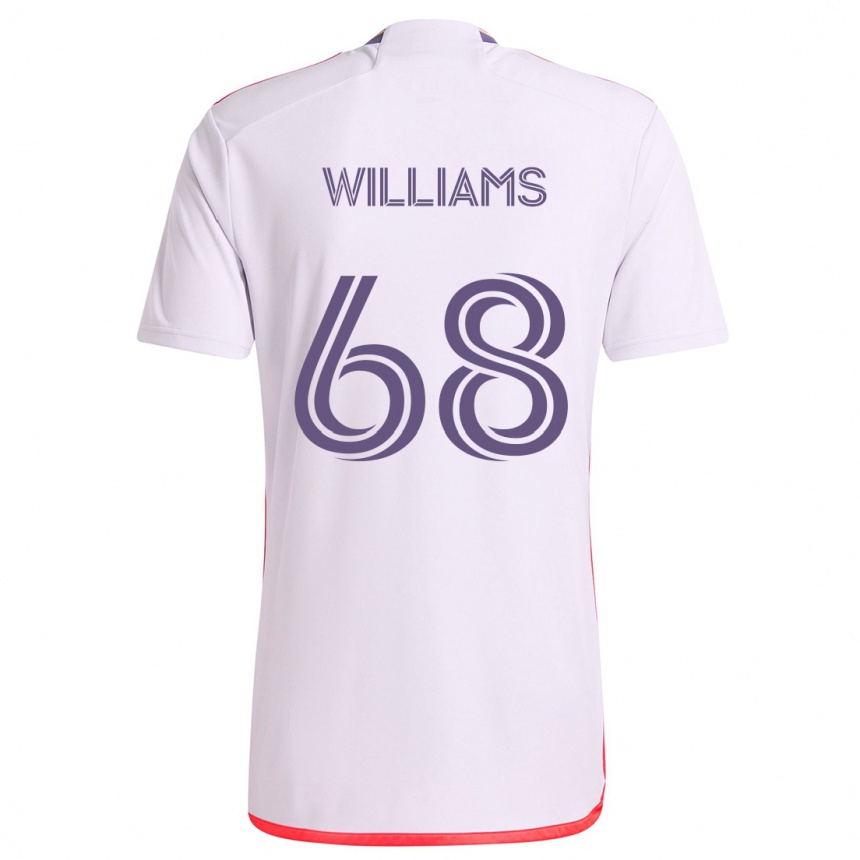 Niño Fútbol Camiseta Thomas Williams #68 Blanco Rojo Púrpura 2ª Equipación 2024/25 Perú