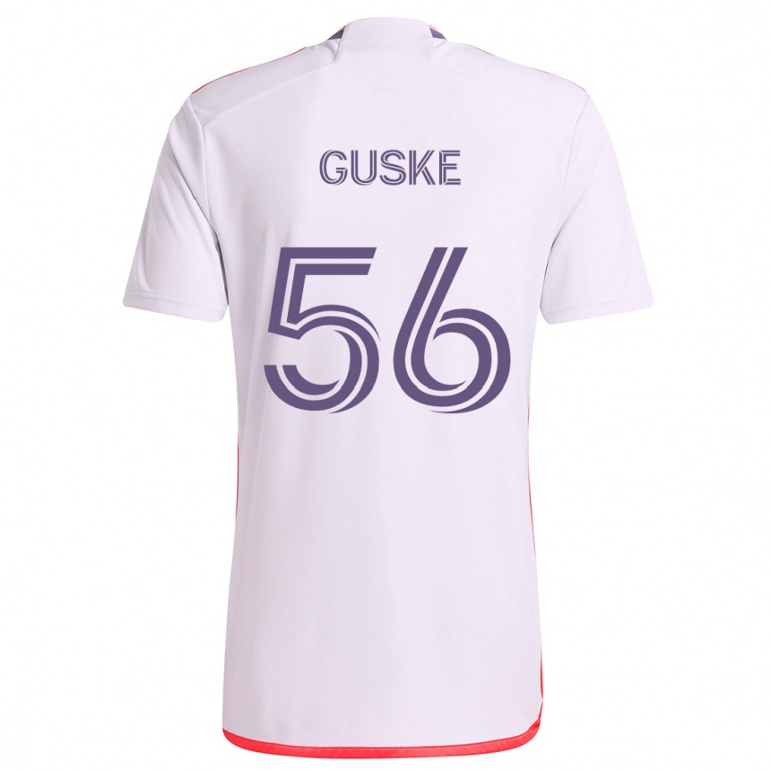 Niño Fútbol Camiseta Colin Guske #56 Blanco Rojo Púrpura 2ª Equipación 2024/25 Perú