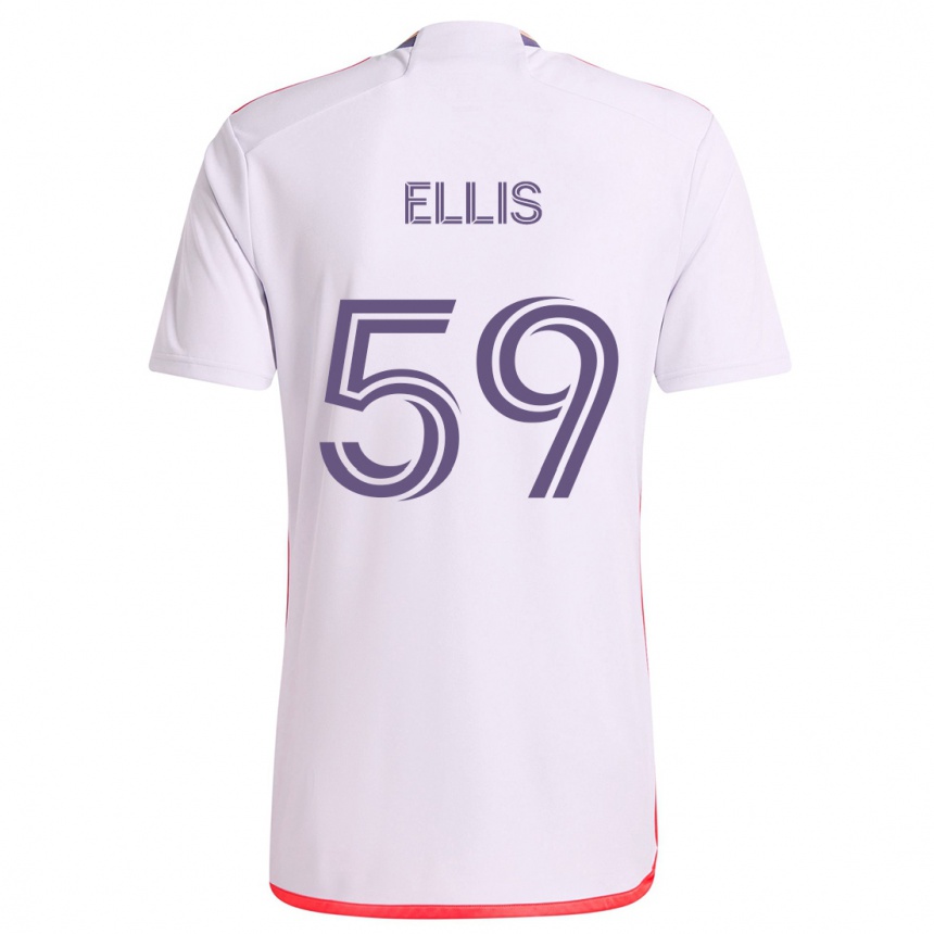 Niño Fútbol Camiseta Justin Ellis #59 Blanco Rojo Púrpura 2ª Equipación 2024/25 Perú