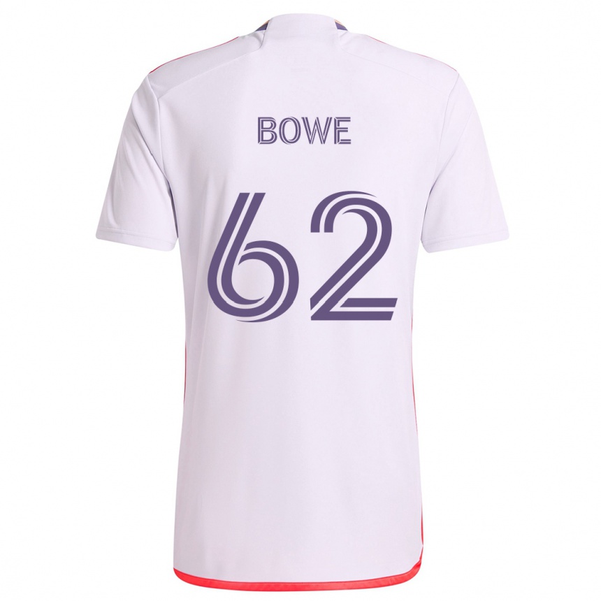 Niño Fútbol Camiseta Thomas Bowe #62 Blanco Rojo Púrpura 2ª Equipación 2024/25 Perú