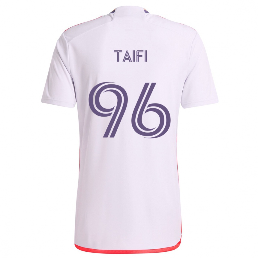 Niño Fútbol Camiseta Zakaria Taifi #96 Blanco Rojo Púrpura 2ª Equipación 2024/25 Perú