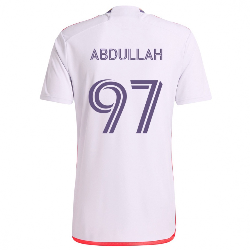 Niño Fútbol Camiseta Majed Abdullah #97 Blanco Rojo Púrpura 2ª Equipación 2024/25 Perú