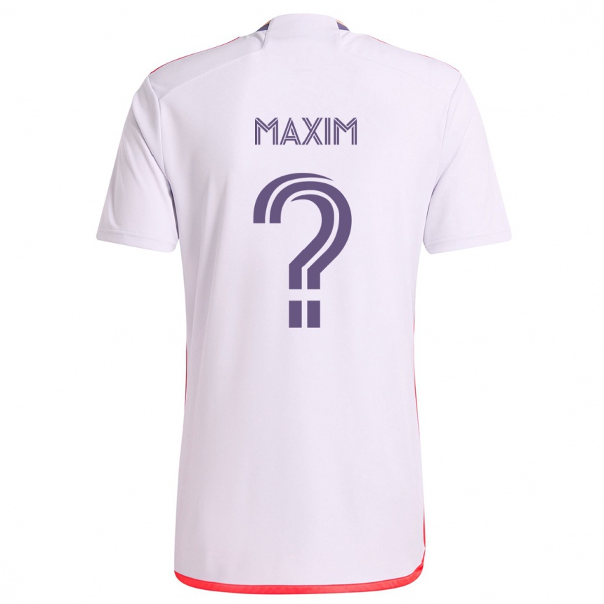 Niño Fútbol Camiseta Luca Maxim #0 Blanco Rojo Púrpura 2ª Equipación 2024/25 Perú