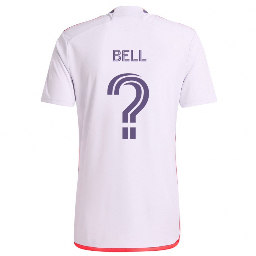 Niño Fútbol Camiseta Dominic Bell #0 Blanco Rojo Púrpura 2ª Equipación 2024/25 Perú