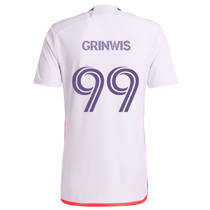 Niño Fútbol Camiseta Adam Grinwis #99 Blanco Rojo Púrpura 2ª Equipación 2024/25 Perú