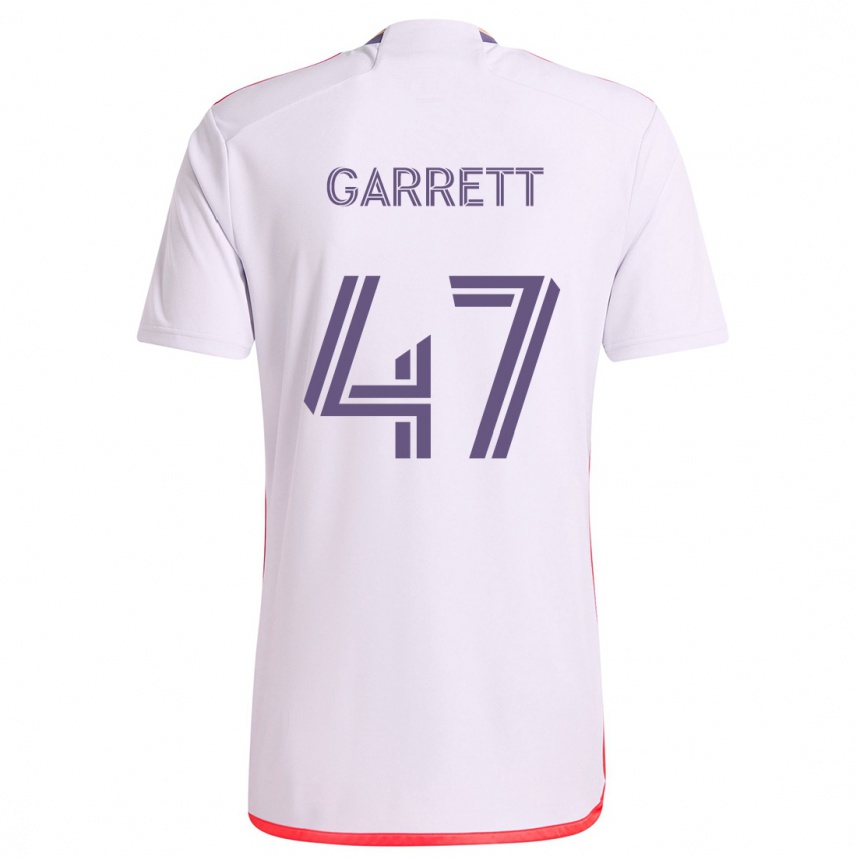 Niño Fútbol Camiseta Ian Garrett #47 Blanco Rojo Púrpura 2ª Equipación 2024/25 Perú