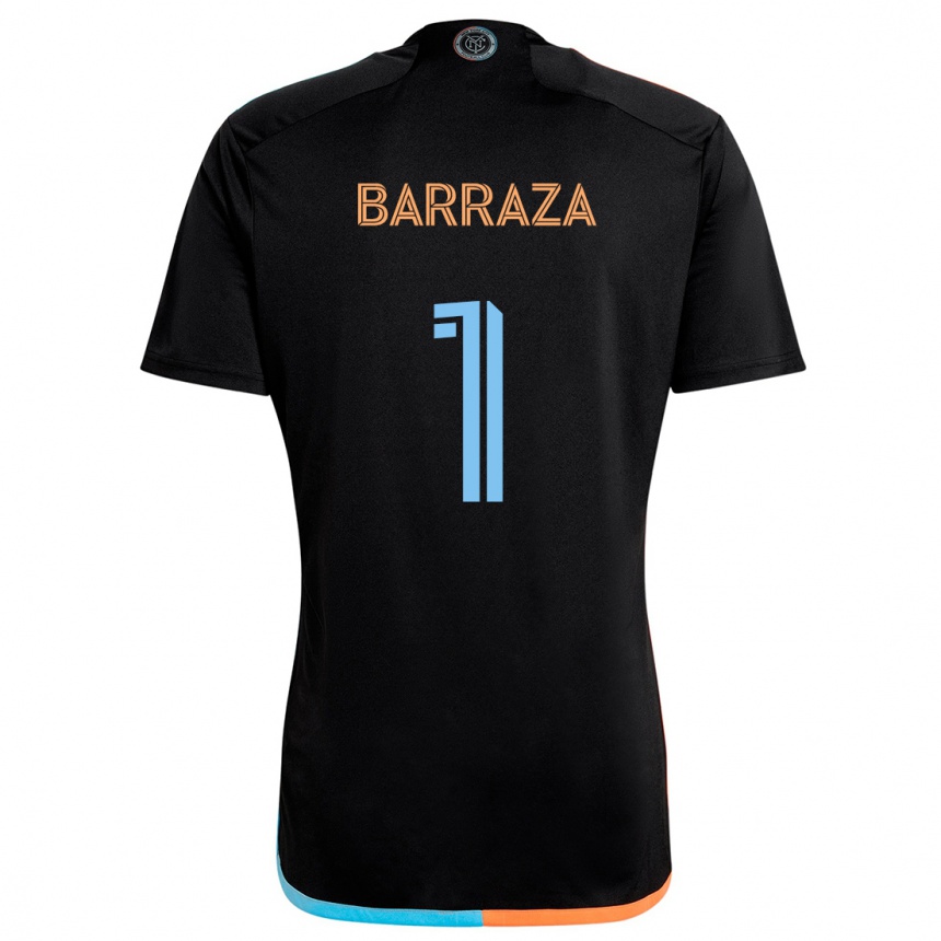 Niño Fútbol Camiseta Luis Barraza #1 Negro Naranja Azul 2ª Equipación 2024/25 Perú