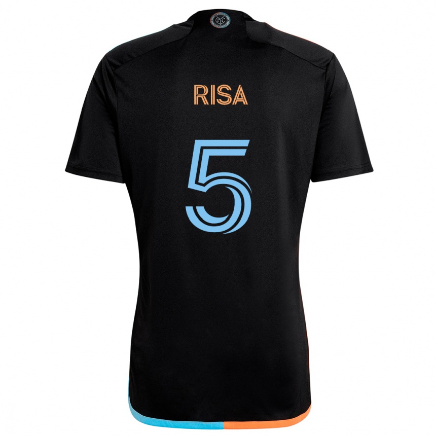 Niño Fútbol Camiseta Birk Risa #5 Negro Naranja Azul 2ª Equipación 2024/25 Perú