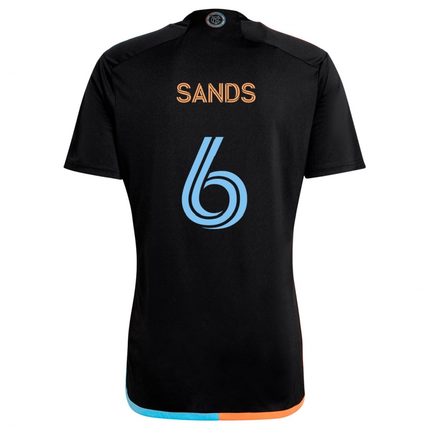 Niño Fútbol Camiseta James Sands #6 Negro Naranja Azul 2ª Equipación 2024/25 Perú