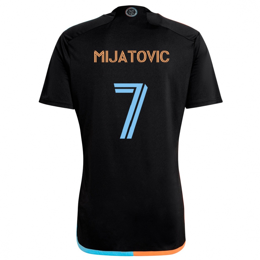 Niño Fútbol Camiseta Jovan Mijatovic #7 Negro Naranja Azul 2ª Equipación 2024/25 Perú