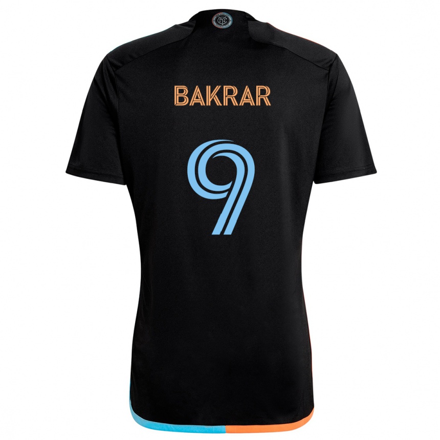 Niño Fútbol Camiseta Monsef Bakrar #9 Negro Naranja Azul 2ª Equipación 2024/25 Perú