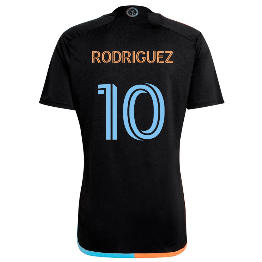 Niño Fútbol Camiseta Santiago Rodríguez #10 Negro Naranja Azul 2ª Equipación 2024/25 Perú