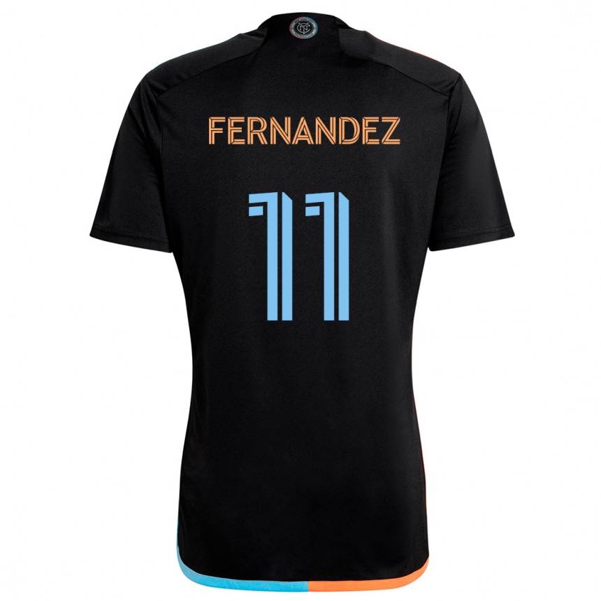 Niño Fútbol Camiseta Julián Fernández #11 Negro Naranja Azul 2ª Equipación 2024/25 Perú