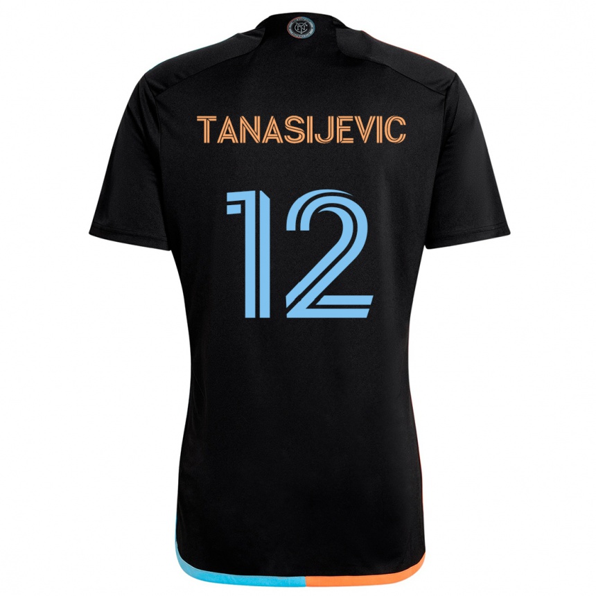 Niño Fútbol Camiseta Strahinja Tanasijevic #12 Negro Naranja Azul 2ª Equipación 2024/25 Perú