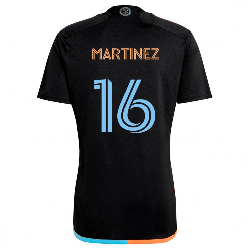 Niño Fútbol Camiseta Alonso Martínez #16 Negro Naranja Azul 2ª Equipación 2024/25 Perú