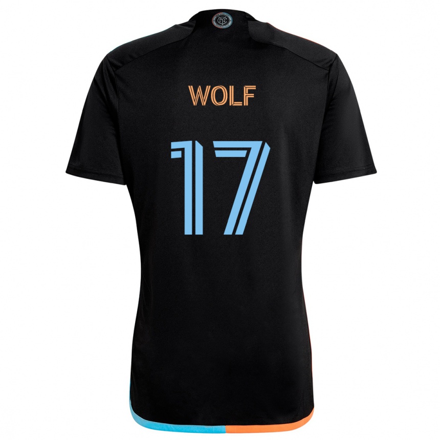 Niño Fútbol Camiseta Hannes Wolf #17 Negro Naranja Azul 2ª Equipación 2024/25 Perú