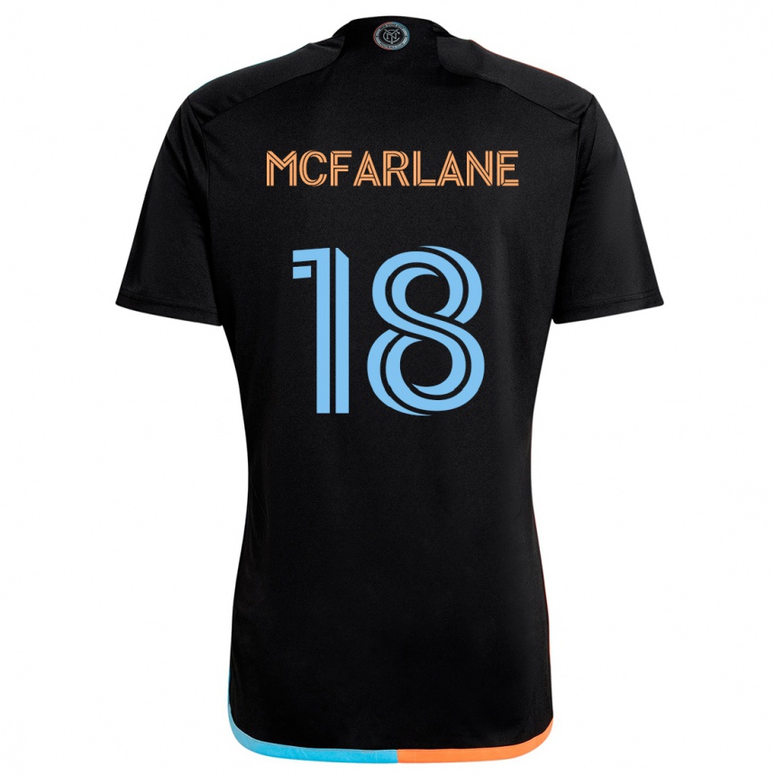 Niño Fútbol Camiseta Christian Mcfarlane #18 Negro Naranja Azul 2ª Equipación 2024/25 Perú