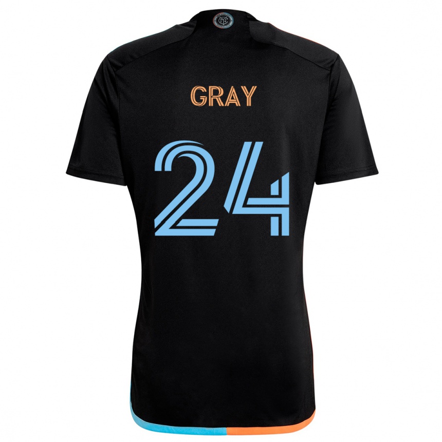 Niño Fútbol Camiseta Tayvon Gray #24 Negro Naranja Azul 2ª Equipación 2024/25 Perú