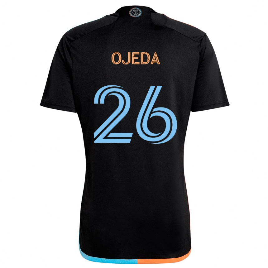 Niño Fútbol Camiseta Agustín Ojeda #26 Negro Naranja Azul 2ª Equipación 2024/25 Perú