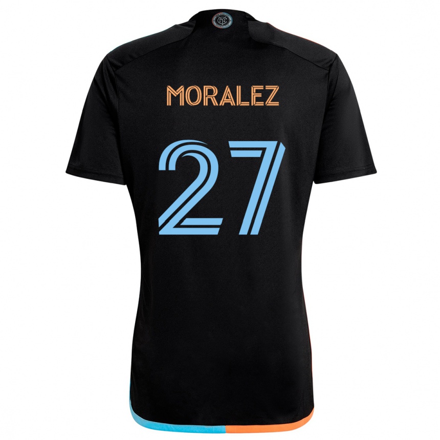 Niño Fútbol Camiseta Maxi Moralez #27 Negro Naranja Azul 2ª Equipación 2024/25 Perú