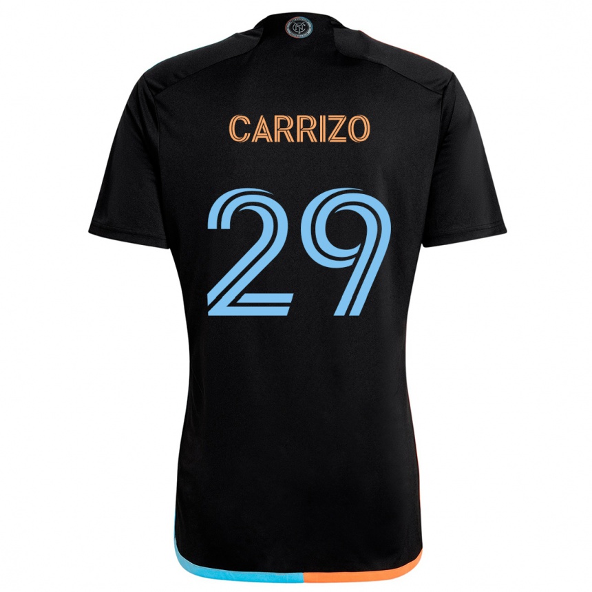 Niño Fútbol Camiseta Máximo Carrizo #29 Negro Naranja Azul 2ª Equipación 2024/25 Perú