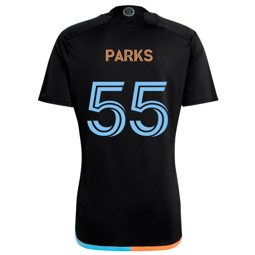 Niño Fútbol Camiseta Keaton Parks #55 Negro Naranja Azul 2ª Equipación 2024/25 Perú