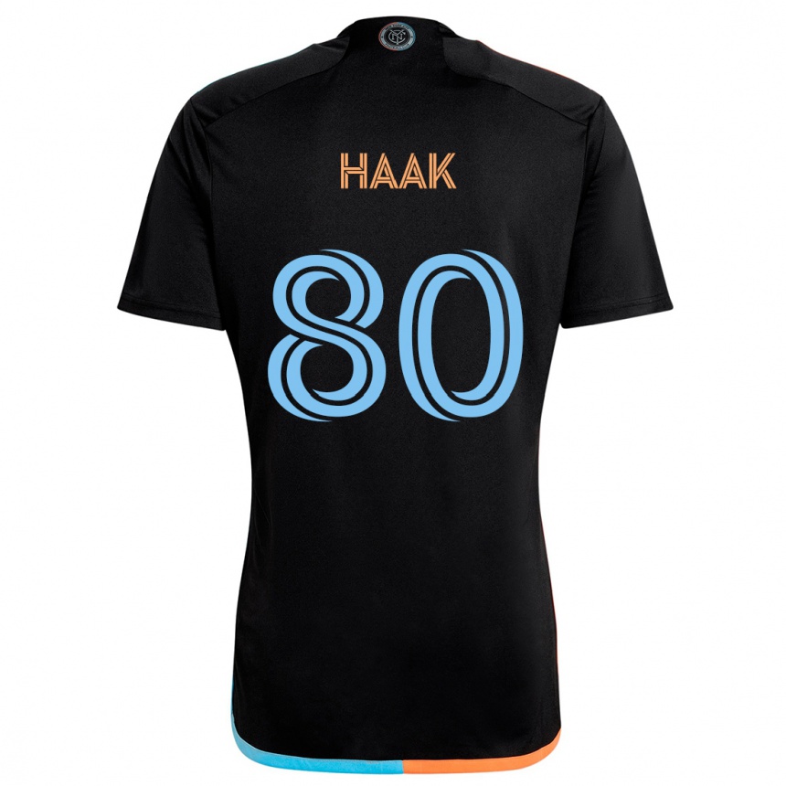 Niño Fútbol Camiseta Justin Haak #80 Negro Naranja Azul 2ª Equipación 2024/25 Perú