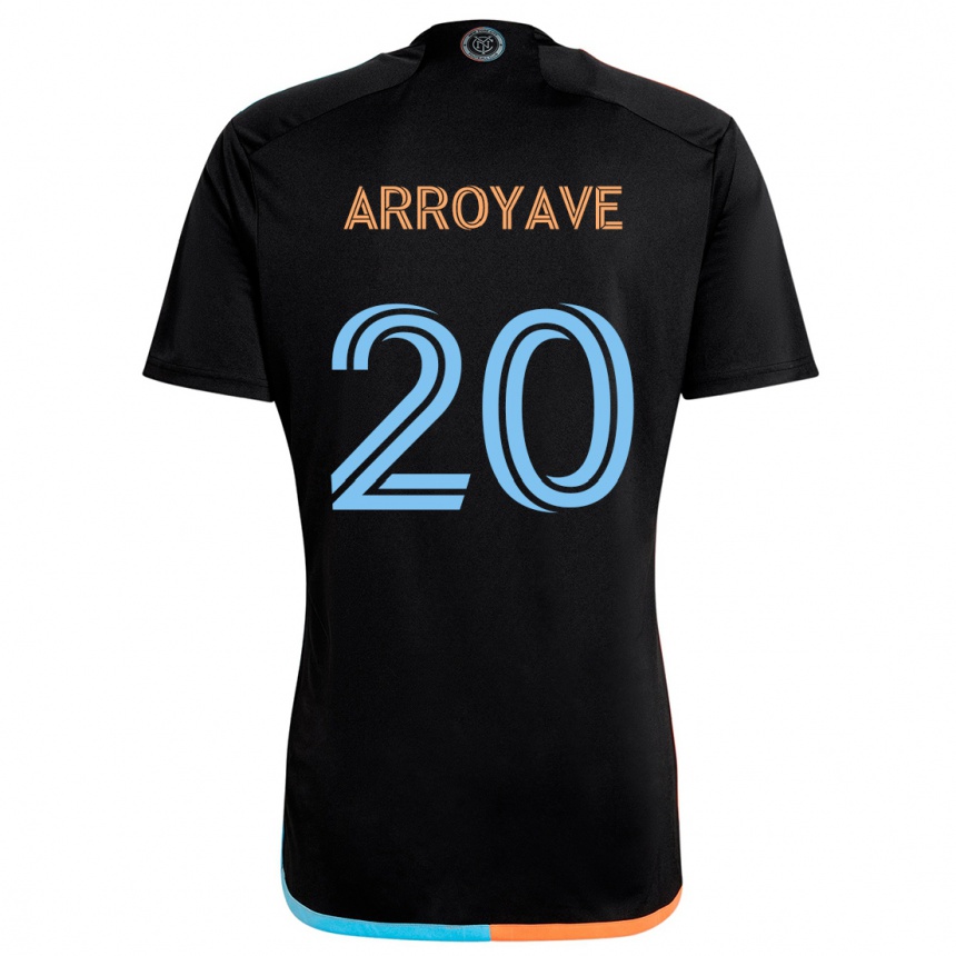 Niño Fútbol Camiseta Jacob Arroyave #20 Negro Naranja Azul 2ª Equipación 2024/25 Perú