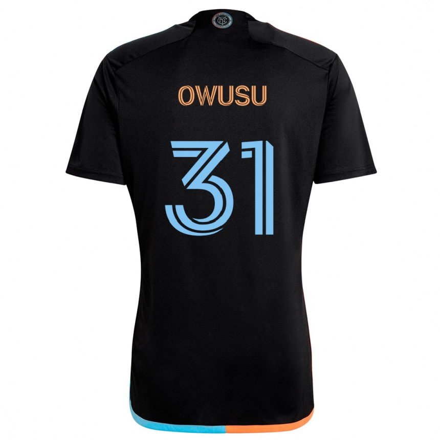 Niño Fútbol Camiseta Samuel Owusu #31 Negro Naranja Azul 2ª Equipación 2024/25 Perú