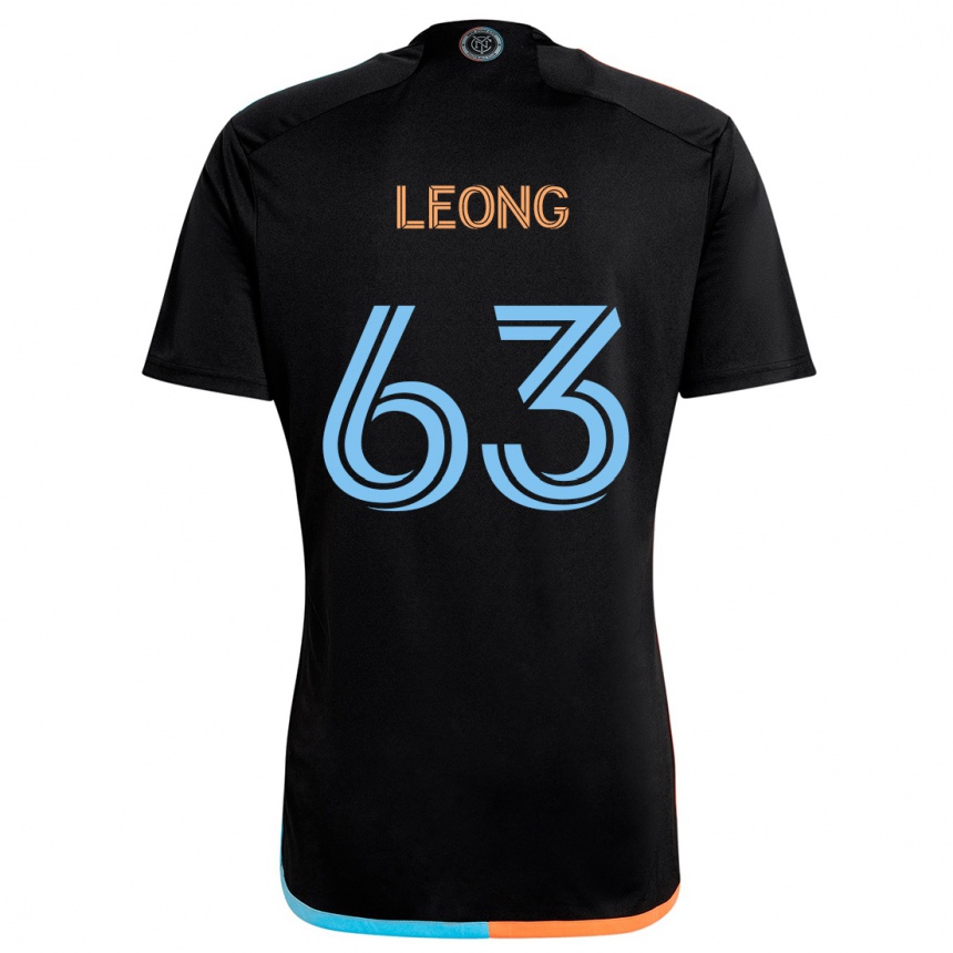 Niño Fútbol Camiseta Matthew Leong #63 Negro Naranja Azul 2ª Equipación 2024/25 Perú