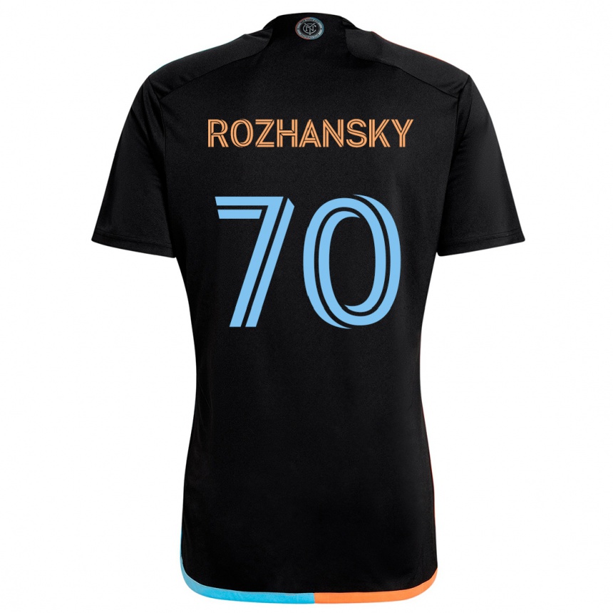 Niño Fútbol Camiseta Jake Rozhansky #70 Negro Naranja Azul 2ª Equipación 2024/25 Perú