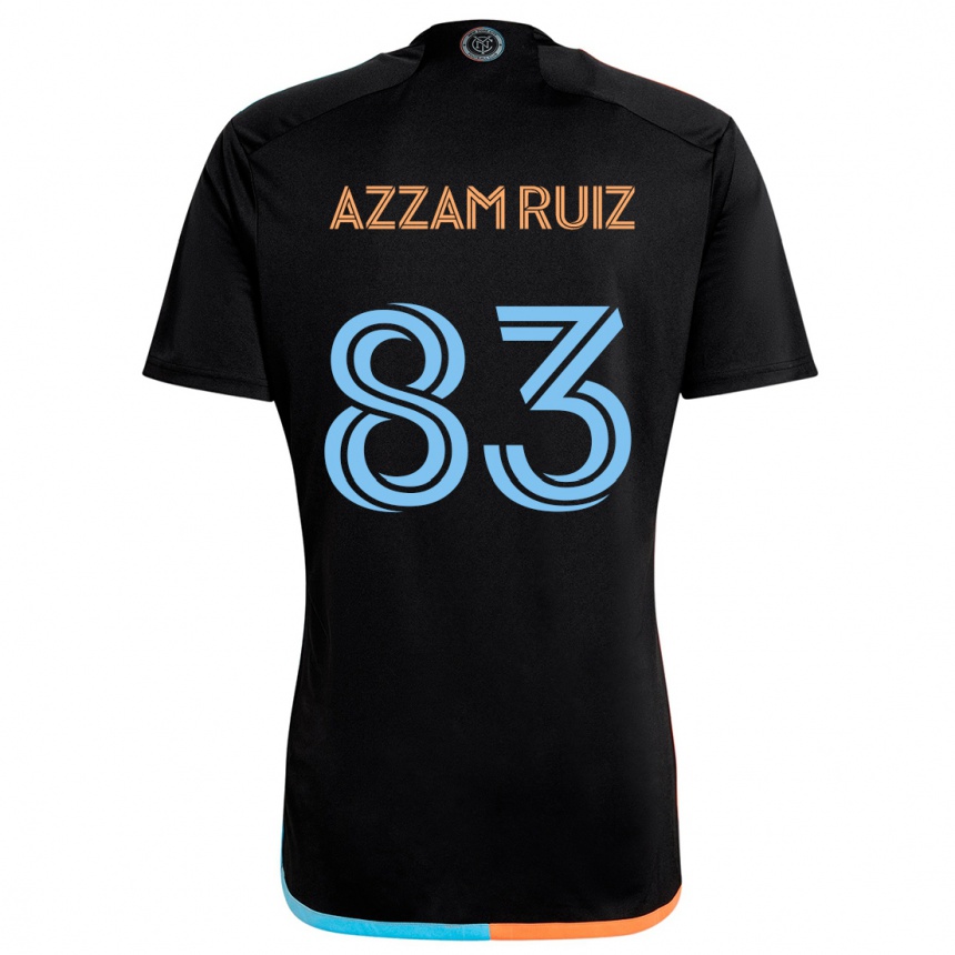 Niño Fútbol Camiseta Camil Azzam Ruiz #83 Negro Naranja Azul 2ª Equipación 2024/25 Perú