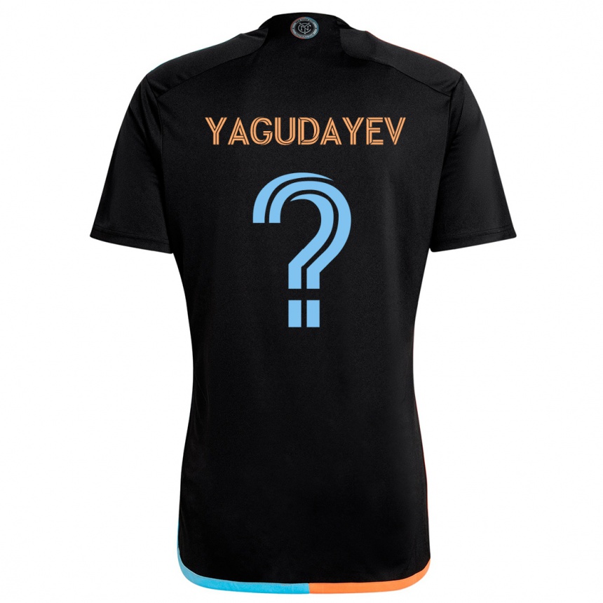 Niño Fútbol Camiseta Alexander Yagudayev #0 Negro Naranja Azul 2ª Equipación 2024/25 Perú