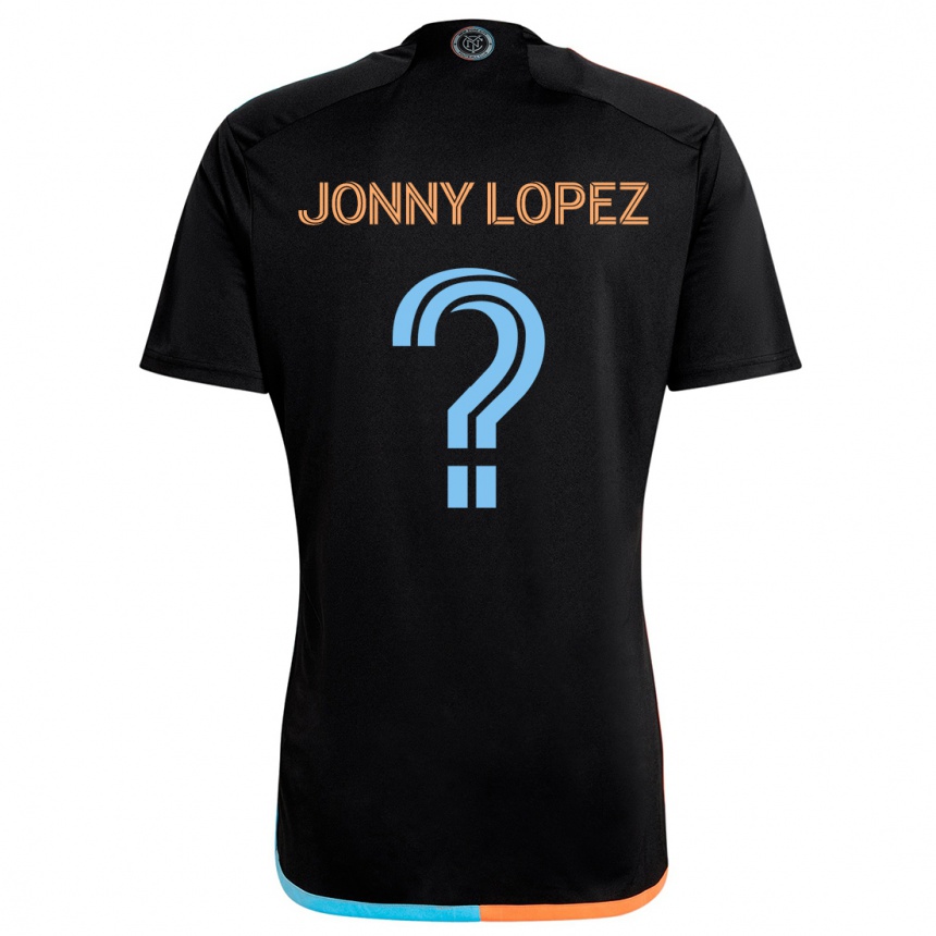 Niño Fútbol Camiseta Jonny Lopez #0 Negro Naranja Azul 2ª Equipación 2024/25 Perú