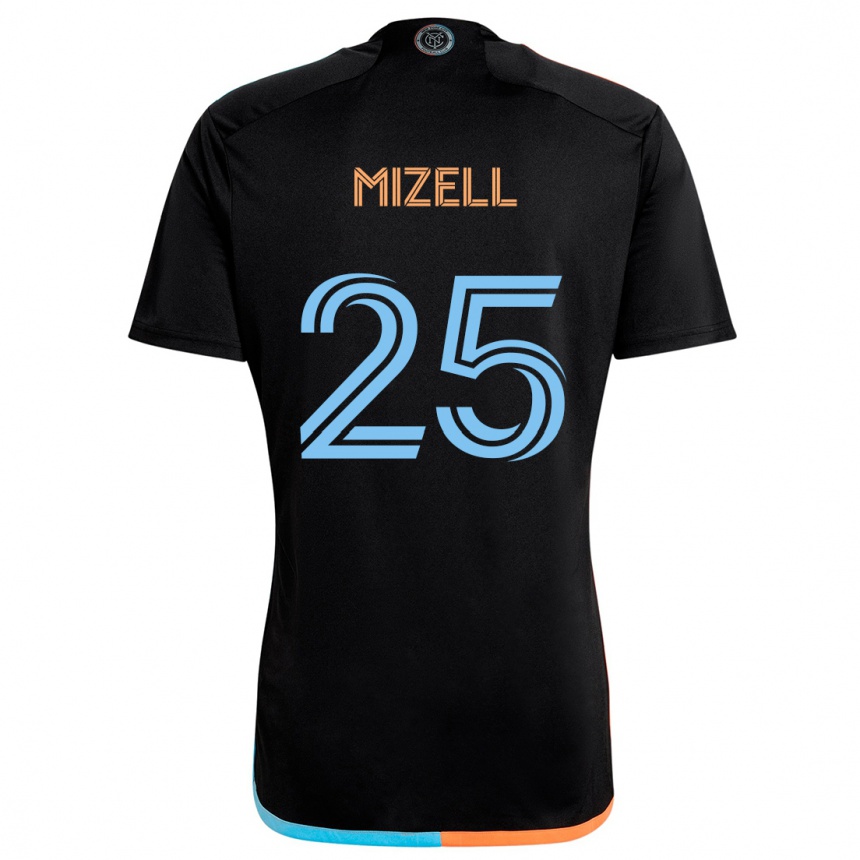 Niño Fútbol Camiseta Cody Mizell #25 Negro Naranja Azul 2ª Equipación 2024/25 Perú