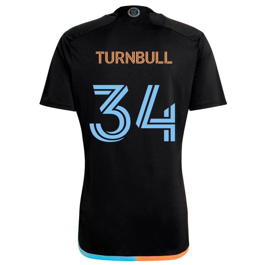 Niño Fútbol Camiseta Stephen Turnbull #34 Negro Naranja Azul 2ª Equipación 2024/25 Perú